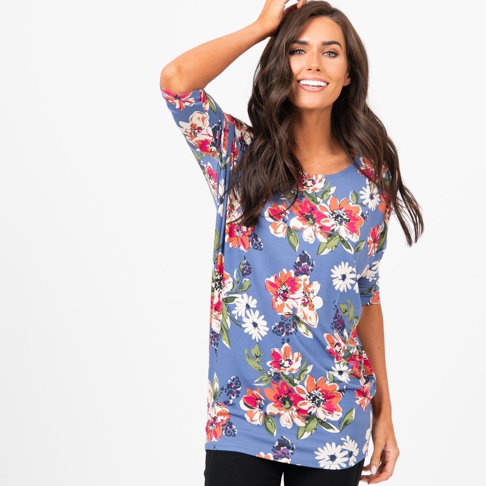 Dolman Top Organic Girl Blue